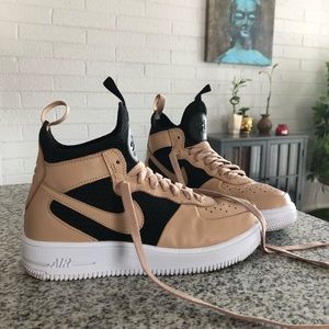 Women’s Nike Air Force 1 Ultra Force Sz 6 Tan Blk